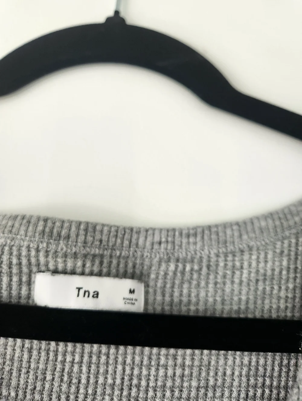 Tna Gray V‑Neck Waffle Knit Sweater - Picture 2 of 2